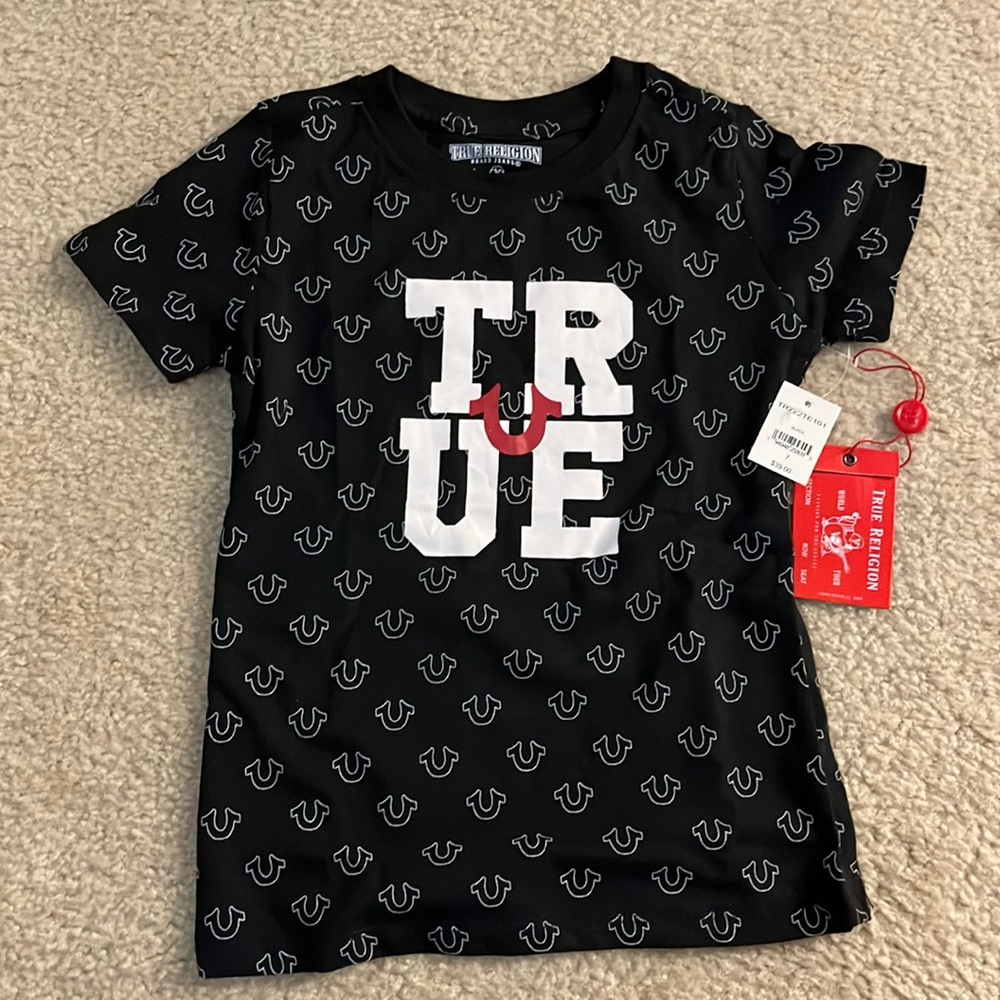 True Religion Boys Black tshirt NWT size 7